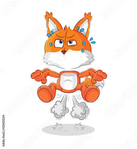 fox fart jumping illustration. character vector