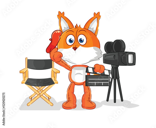 fox director mascot. cartoon vector