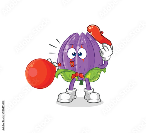 tulip pantomime blowing balloon. cartoon mascot vector
