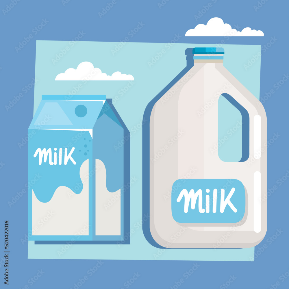 milk jar and box milk jar and box