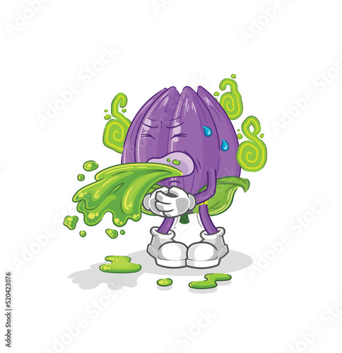 tulip throw up cartoon. cartoon mascot vector
