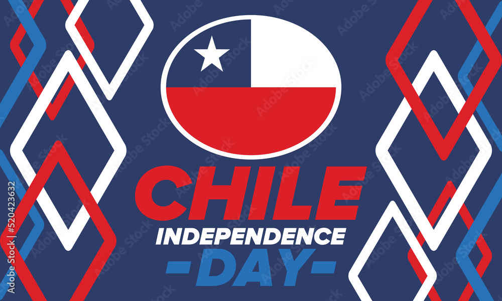 Chile Independence Day. Happy national holiday Fiestas Patrias. Freedom day. Celebrate annual in September 18. Chile flag. Patriotic chilean design. Poster, card, banner, template, background. Vector Chile Independence Day. Happy national holiday Fiestas Patrias. Freedom day. Celebrate annual in September 18. Chile flag. Patriotic chilean design. Poster, card, banner, template, background. Vector