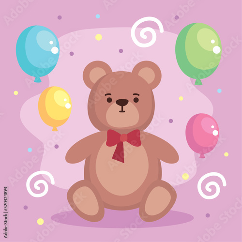 teddy bear with balloons helium