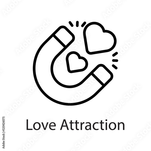 Love Attraction vector Outline Icon Design illustration on White background. EPS 10 File 