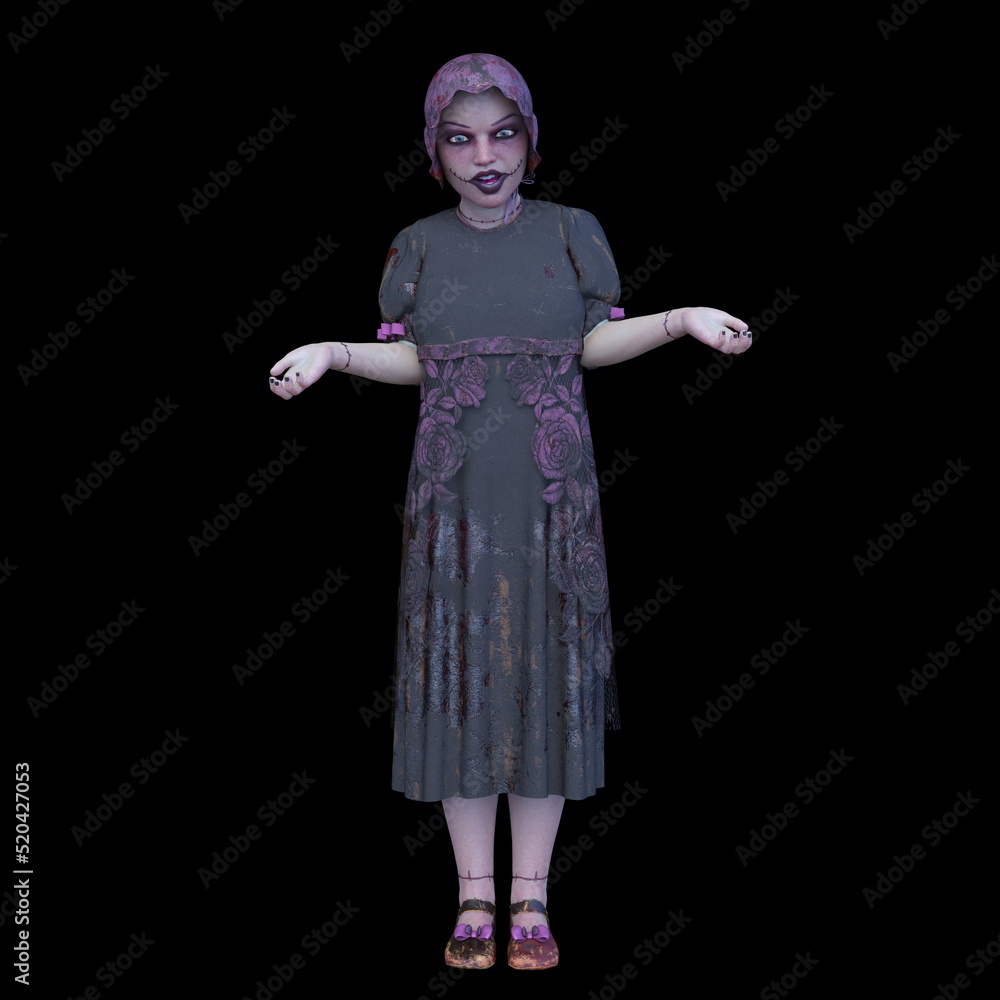 ホラーメイクアップの女性