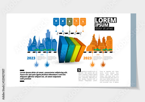 Business presentation infographic template, vector