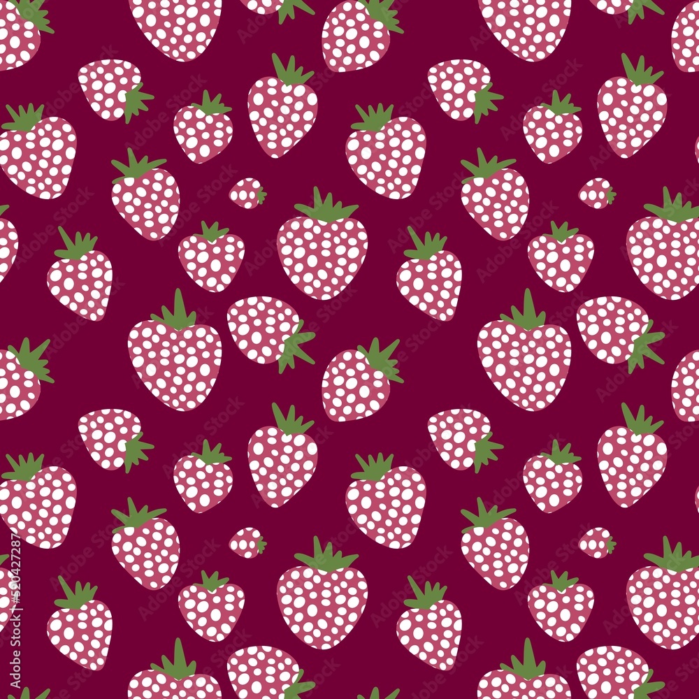 Spring and summer fruit seamless strawberry cartoon pattern for kids clothes print and wrapping and fabrics Spring and summer fruit seamless strawberry cartoon pattern for kids clothes print and wrapping and fabrics