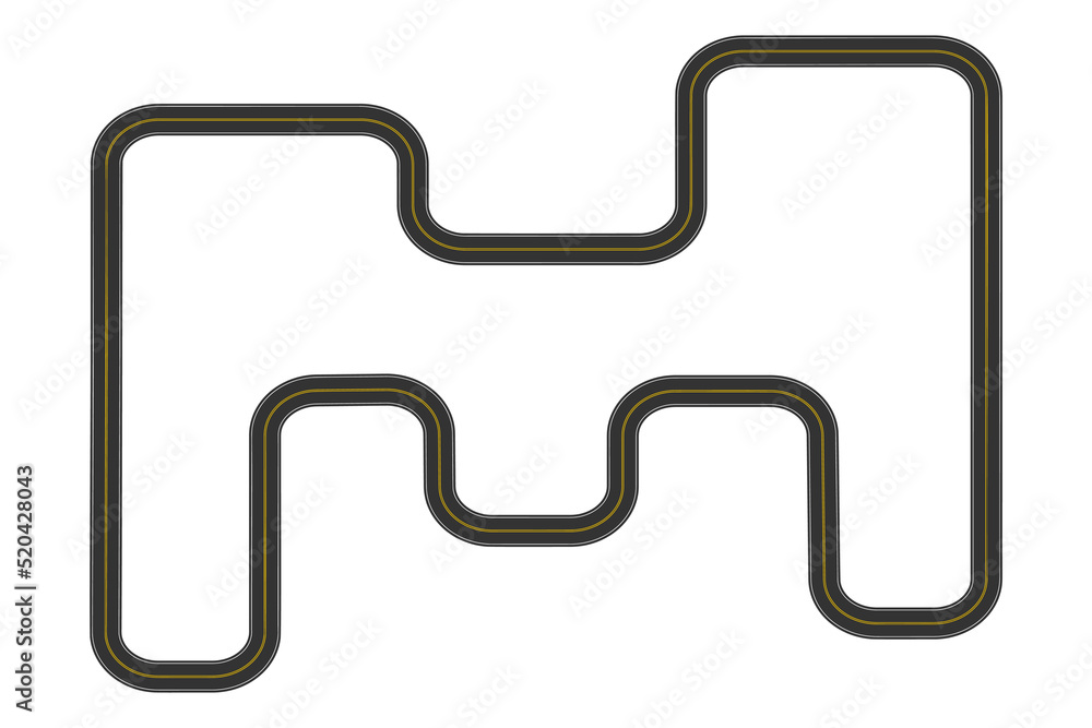 Route, roadmap, racing road template. City map element isolated on white background. Trip, traffic, travel concept. Vector flat illustration. Route, roadmap, racing road template. City map element isolated on white background. Trip, traffic, travel concept. Vector flat illustration.