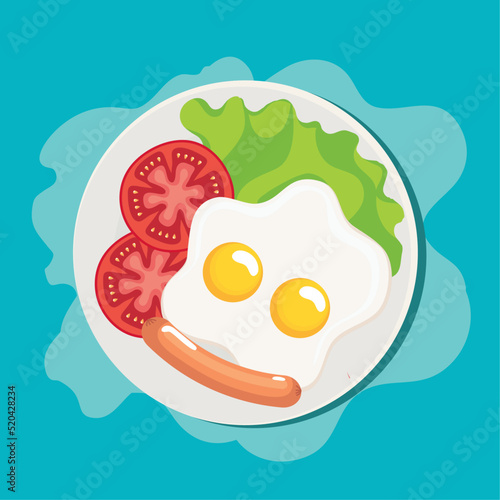 eggs frieds and vegetables