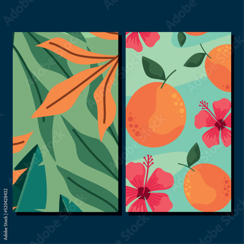 oranges and leafs patterns