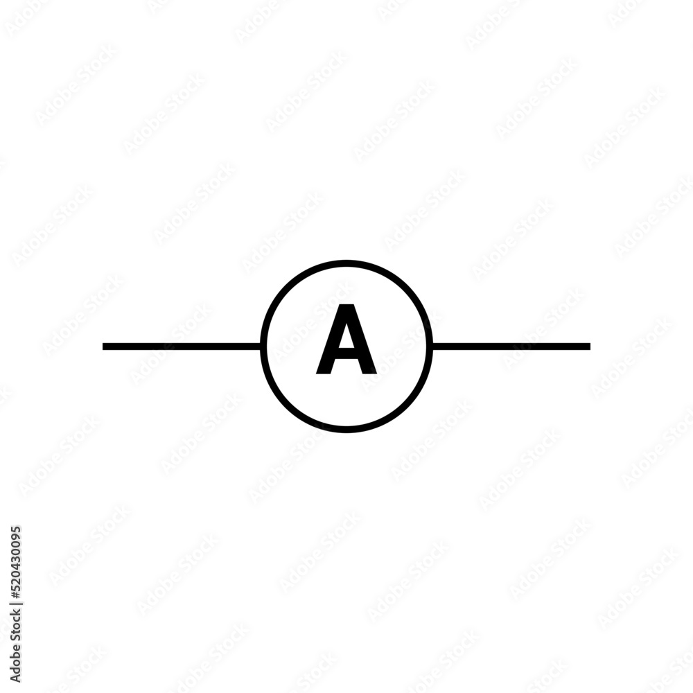 Ammeter symbol icon in electricity Ammeter symbol icon in electricity