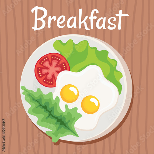 breakfast lettering with eggs frieds
