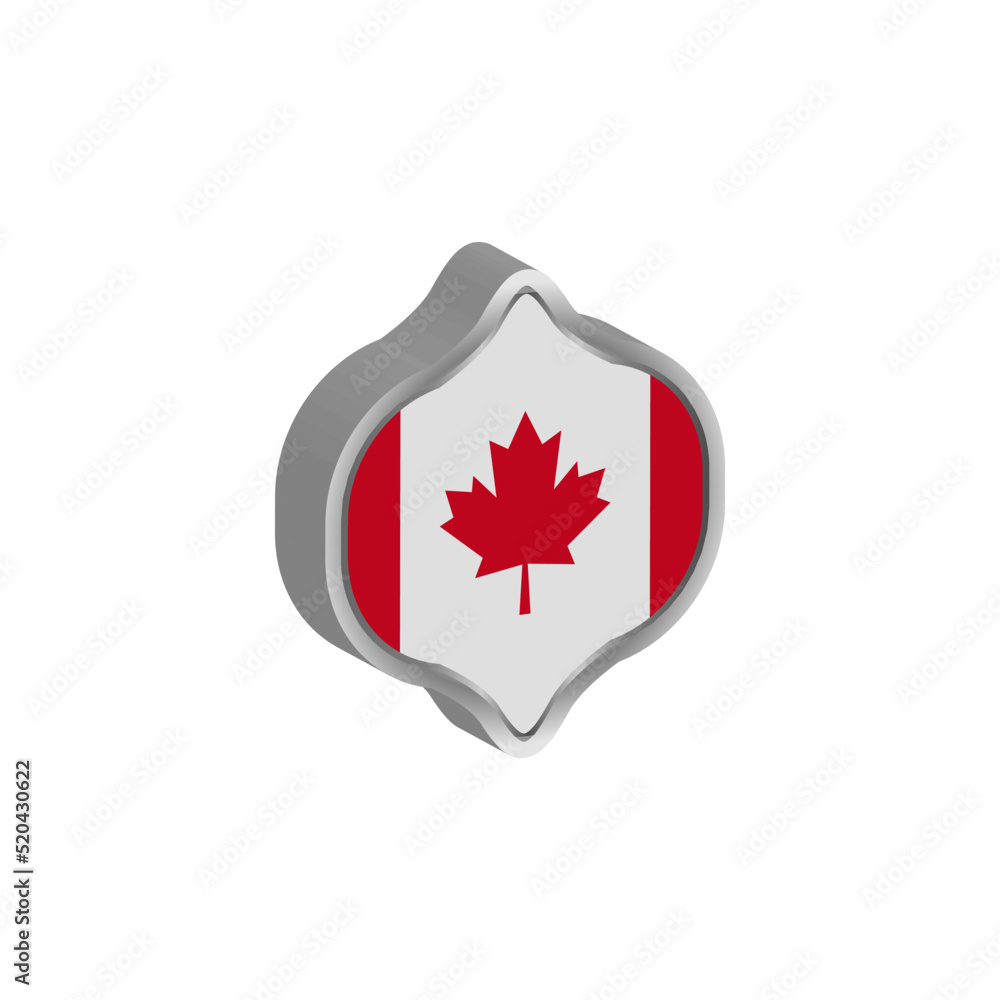 Obraz premium 3d canada flag sign badge design vector
