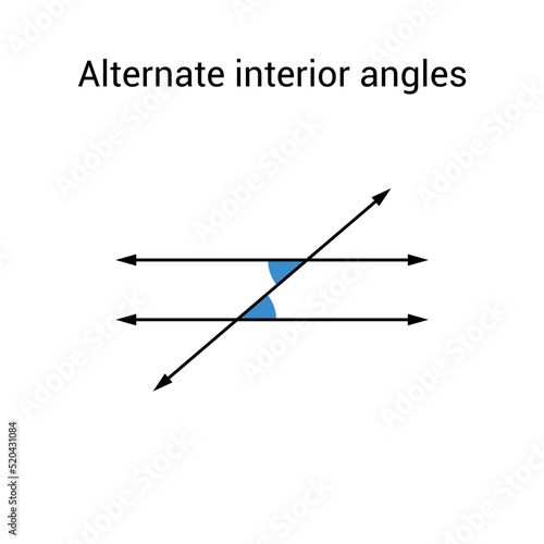 Alternate interior angles with parallel lines in mathematics