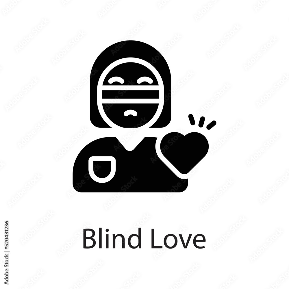 Blind Love vector Solid Icon Design illustration on White background. EPS 10 File 
