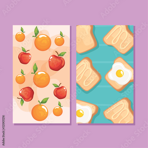 two breakfast food patterns