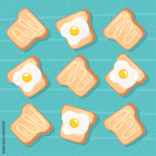 eggs frieds and breads toast