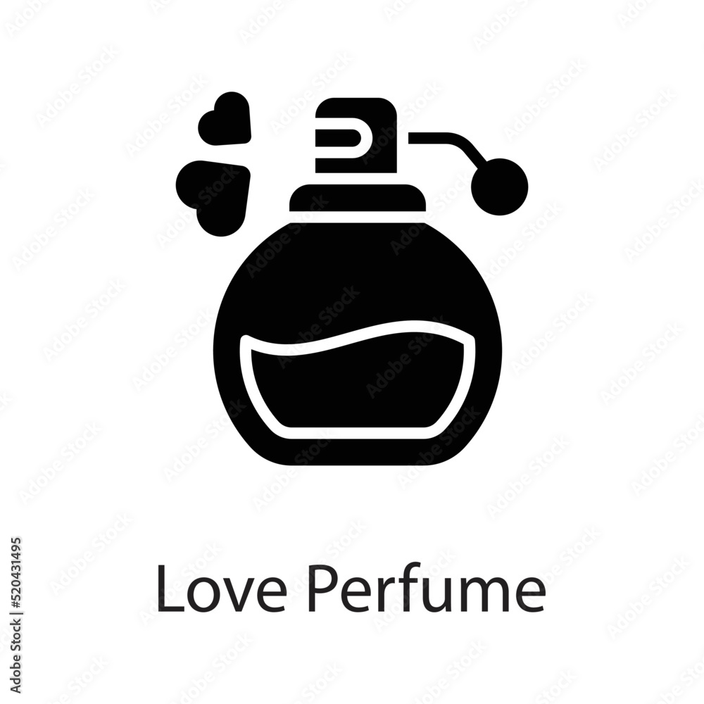 Obraz premium Love Perfume vector Solid Icon Design illustration on White background. EPS 10 File 