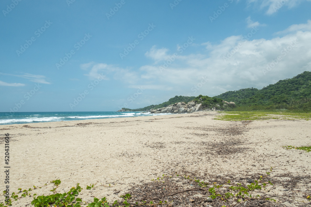 Natural beach in National Park Tayrona