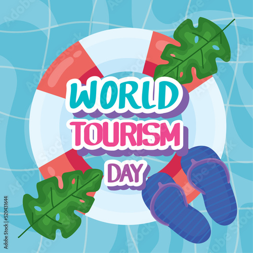 tourism day lettering with float
