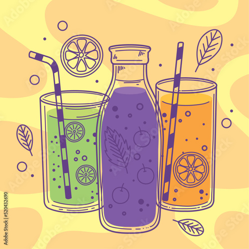 detox citrus and blueberries drinks