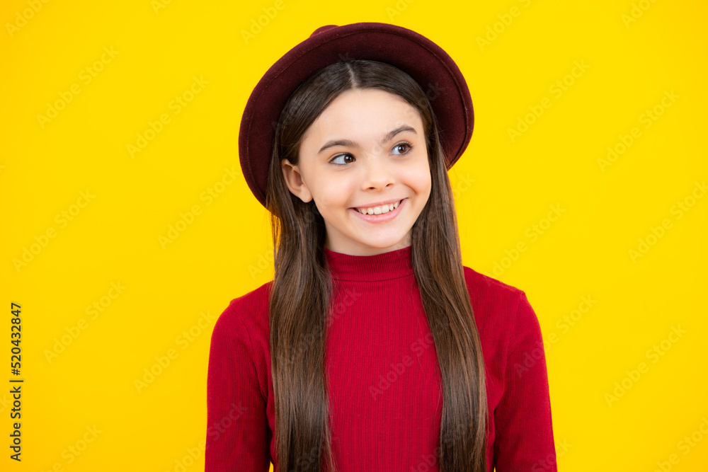 Close-up portrait of girl teen face. Portrait of a cute teen child. Studio shot, isolated background. Happy teenager portrait. Smiling girl. Close-up portrait of girl teen face. Portrait of a cute teen child. Studio shot, isolated background. Happy teenager portrait. Smiling girl.