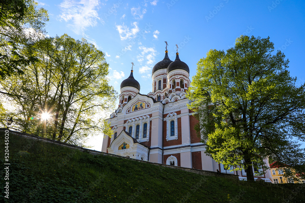 View of Aleksander Nevsky Cathedral in Old Town Tallinn