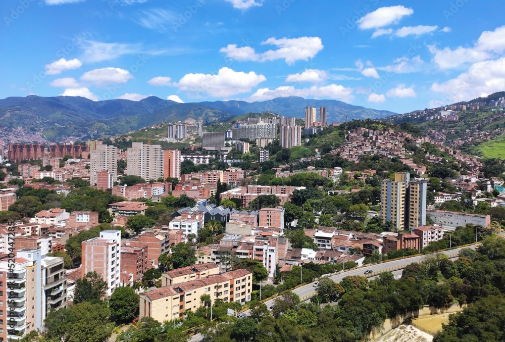 High resolution panorama of Medellin, Antioquia, Colombia.
