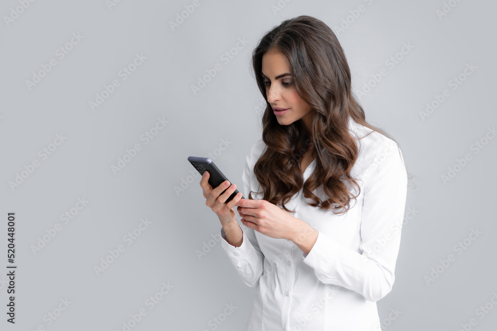 Portrait young business woman talk on smart phone, freelance female calling telephone, communication of mobile. Portrait young business woman talk on smart phone, freelance female calling telephone, communication of mobile.