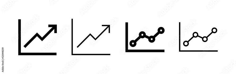 Growing graph icon vector. Chart sign and symbol. diagram icon Growing graph icon vector. Chart sign and symbol. diagram icon