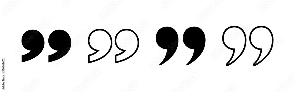 Quote icon vector. Quotation mark sign and symbol Quote icon vector. Quotation mark sign and symbol