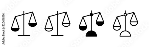 Scales icon vector. Law scale icon. Justice sign and symbol