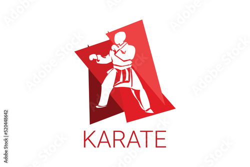 Karate sport vector line icon. sportman, fighting stance. sport pictogram illustration.