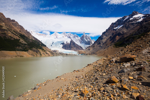 General view on mountains in Los Glaciares National Park in Argentina