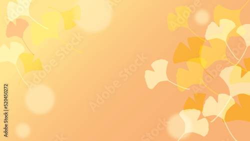 イチョウの背景オレンジ