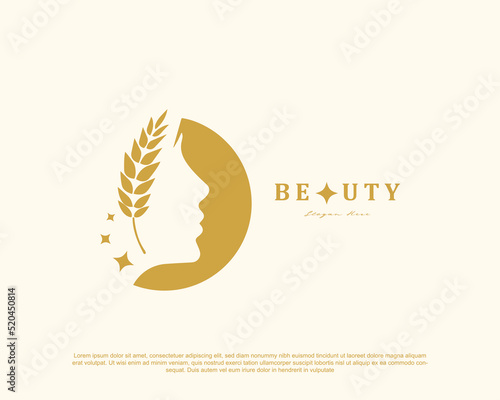 Vintage retro beauty women logo design for cosmetic, salon and other