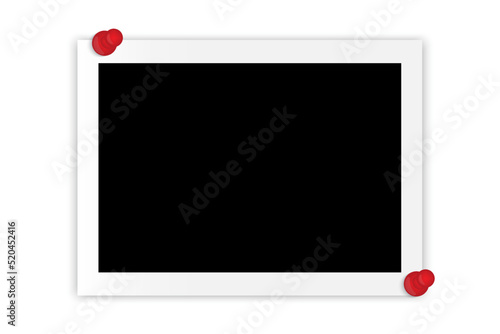 Old paper photo frame. Retro photoframe. Vector illustration. Stock image.