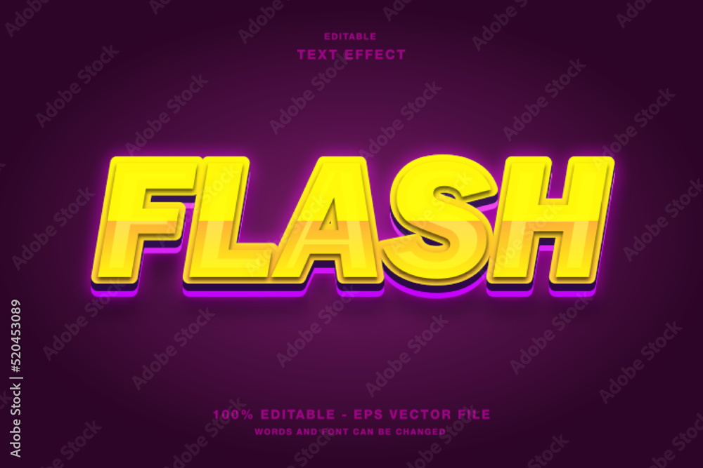 Flash Neon Light 3d editable text effect