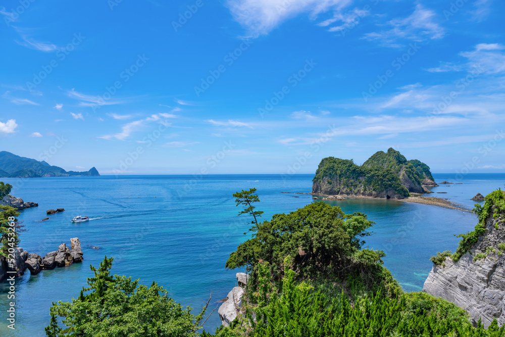 静岡県西伊豆町堂ヶ島　トンボロ現象