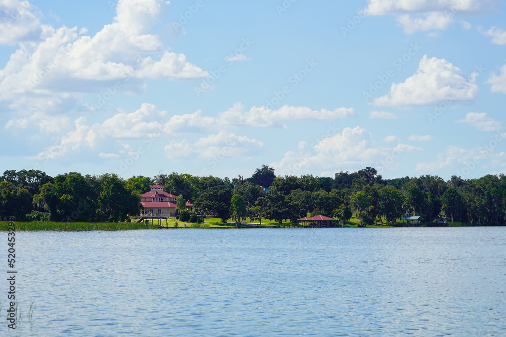 The landscape of Lake Thonotosassa in Florida The landscape of Lake Thonotosassa in Florida
