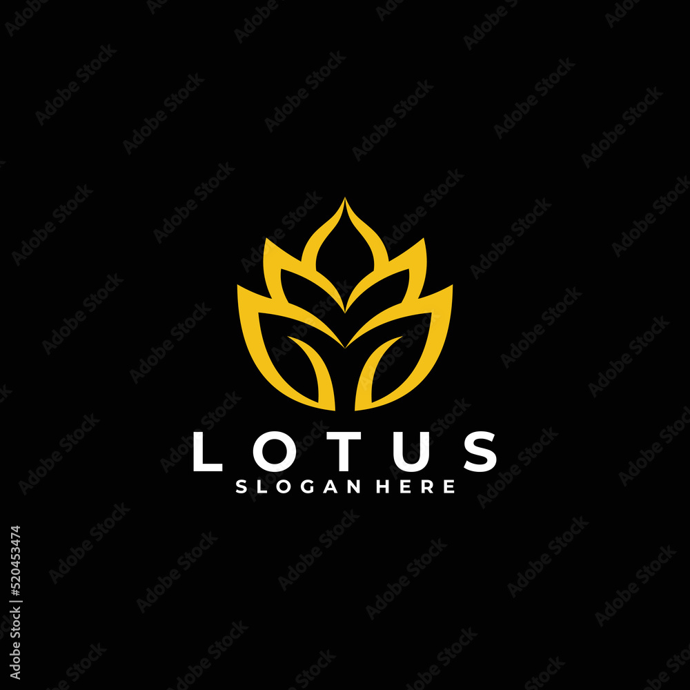 lotus flower logo vector design