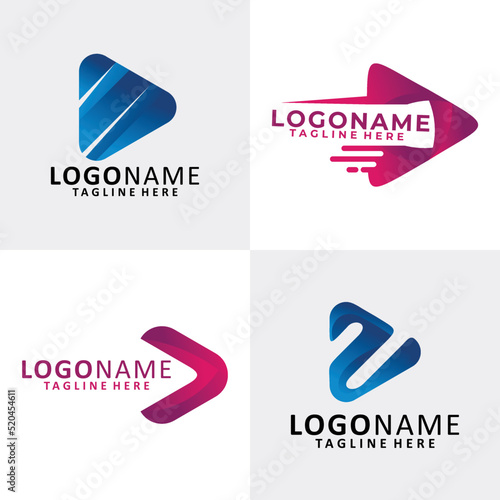 play logo icon vector isolated