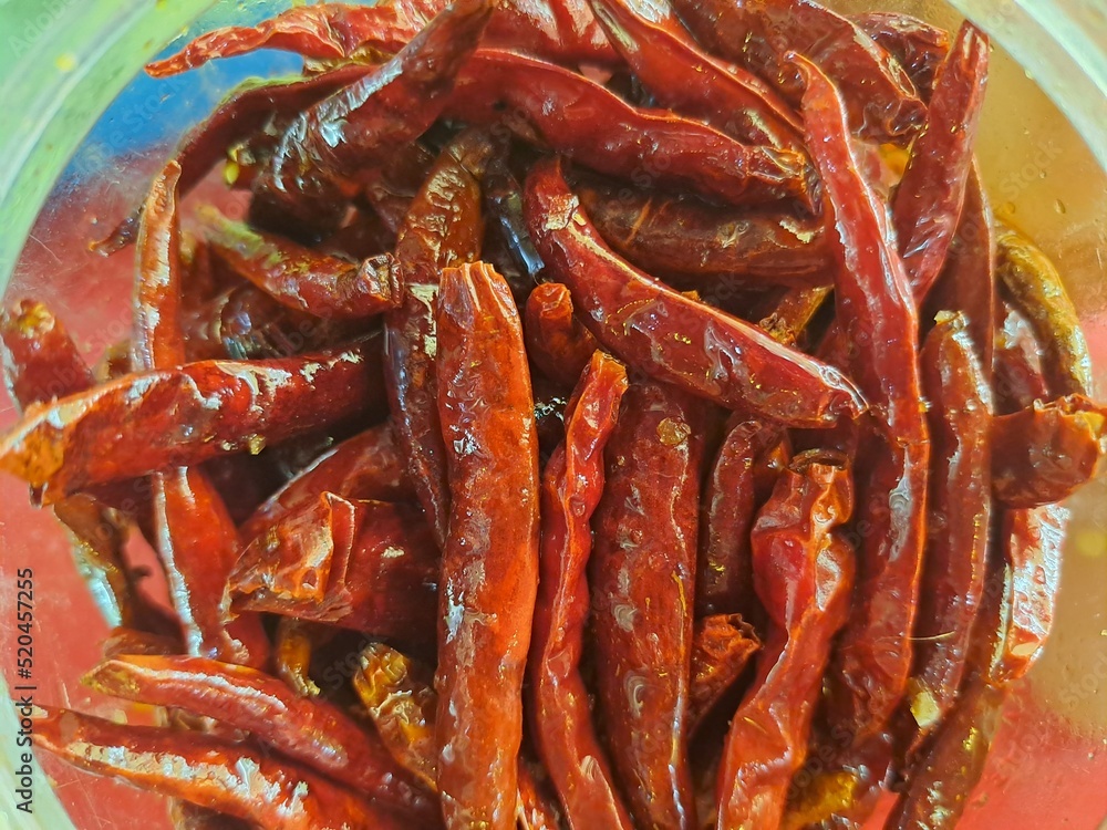 Fired dried chillies Fired dried chillies