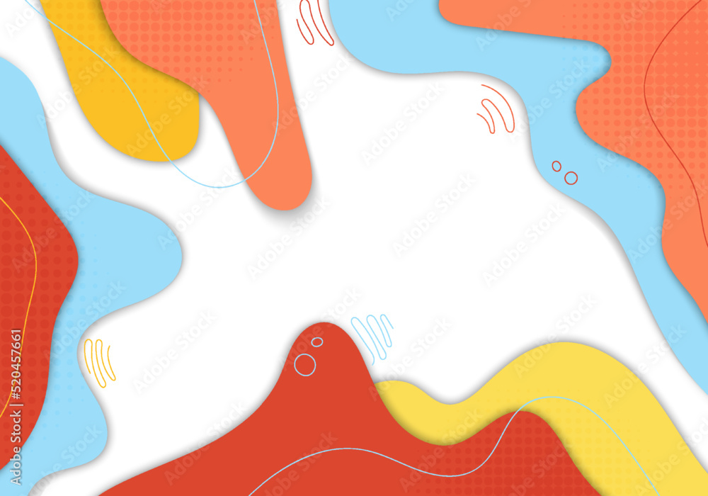 Abstract colorful template doodle design decorative. Overlapping design with free hand drawing with dot halftone background.