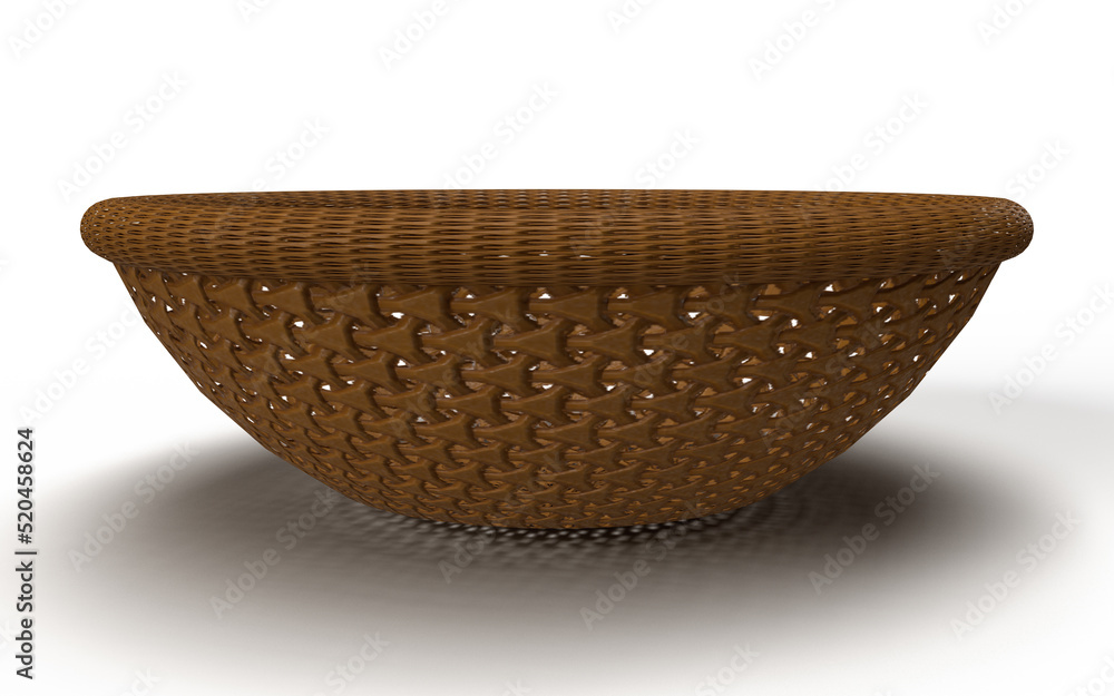 Isolated Traditional Basket on White Background, Modern Bowl or Vase for Flowers, It is Indian, Bangadeshi and Pakistani Cultural Handmade Crockery, 3D Render illustration. Isolated Traditional Basket on White Background, Modern Bowl or Vase for Flowers, It is Indian, Bangadeshi and Pakistani Cultural Handmade Crockery, 3D Render illustration.