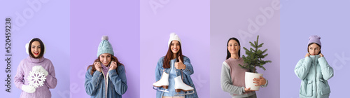 Set of beautiful young wome...