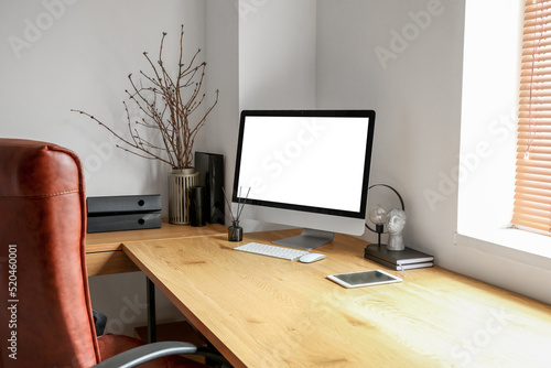 Modern workplace with compu...