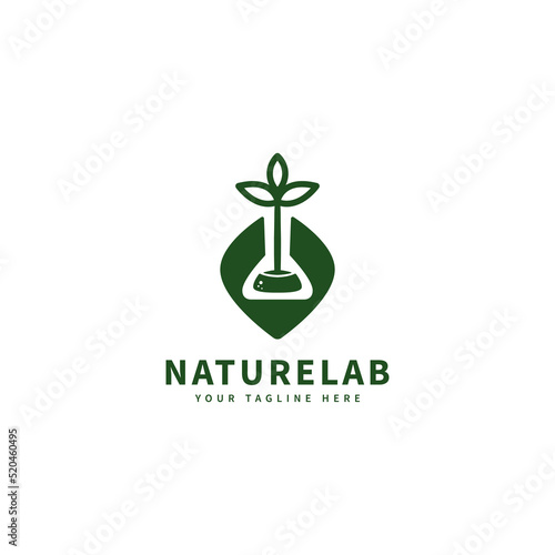nature leaf, lab vector icon illustration logo design