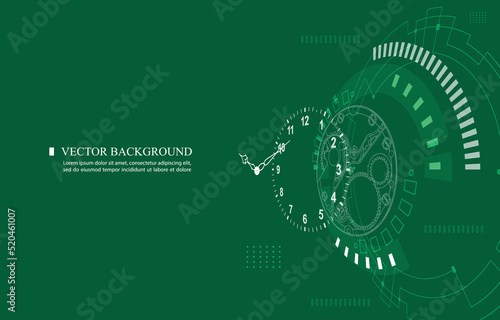 Modern vector technology clock background.mechanical wacth.analog clock.