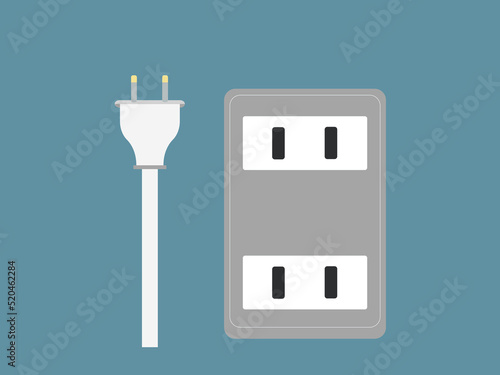 コンセントとプラグ 節電 電気 ベクターイラスト